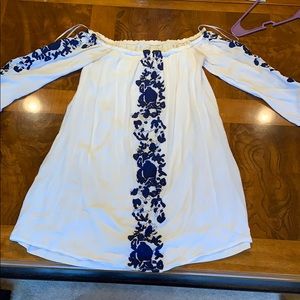 White off the shoulder mini dress